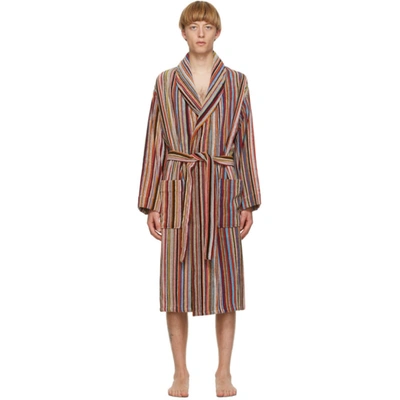 Paul Smith Signature Stripe Cotton-jersey Dressing Gown In 92 Stripe