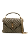 Saint Laurent Medium College Shoulder Bag In Green