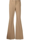 THEORY HIGH-WAISTED FLARED LEG TROUSERS
