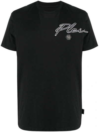 Philipp Plein Signature Embroidery T-shirt In Black