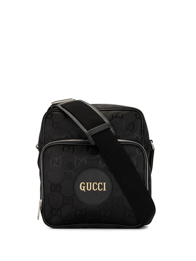 Gucci Nylon Gg Supreme Embroidered Messenger Bag In Black