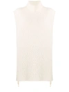 UMA WANG RIBBED-KNIT ROLL-NECK VEST