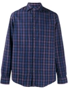 Deperlu Checked Cotton Shirt In Blue