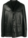 SALVATORE SANTORO SHEARLING-TRIMMED LEATHER JACKET