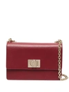Furla Embossed-logo Leather Crossbody Bag In Red