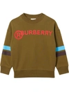 BURBERRY STRIPE PRINT COTTON SWEATSHIRT