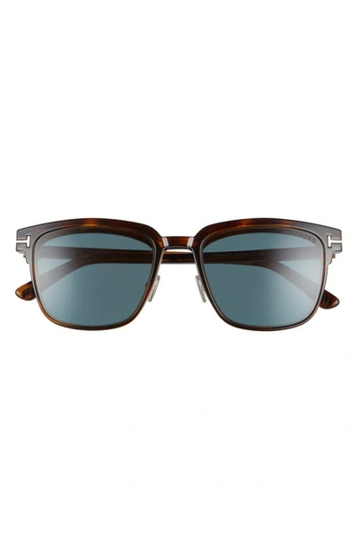 Tom Ford 54mm Blue Light Blocking Glasses & Clip-on Sunglasses In Dark Havana