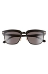 Tom Ford 54mm Blue Light Blocking Glasses & Clip-on Sunglasses In Black