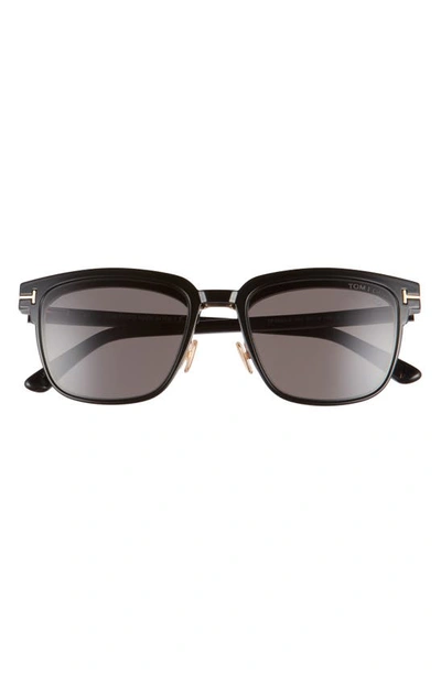 Tom Ford Men's Ft5683-bm54 Blue Light Blocking Optical Glasses In Black/ Rose Gold/ Clear/ Smoke