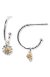 Estella Bartlett Wildflower Mini Hoop Earrings In Gold/ Silver