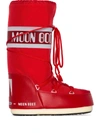 Moon Boot Classic Nylon Waterproof Snow Boots In Rosso