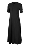 Nike Sportswear Organic Cotton Short Sleeve Midi Dress In Black/ White