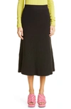 Bottega Veneta Brown Rib Distorted Mid-length Skirt In Fondente