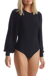 Commando Butter Balloon Sleeve Bodysuit In Black