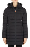 Save The Duck Seal Stretch Water Resistant Quilted Coat In Black
