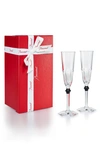 Baccarat Set Of 2 Harcourt Eve Champagne Glasses (170ml) In Black / Champagne