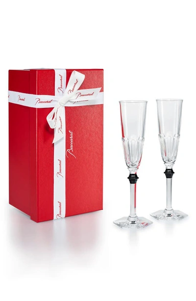 Baccarat Set Of 2 Harcourt Eve Champagne Glasses (170ml) In Black / Champagne