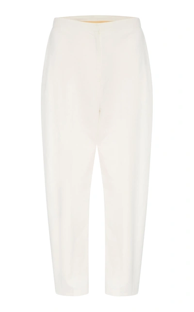 Harris Tapper Women's Joni Cotton-twill Tapered Pants In White