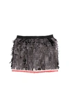 DSQUARED2 FRINGES EFFECT SKIRT IN BLACK