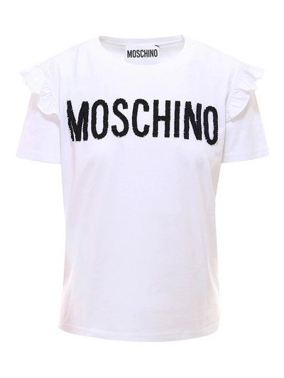 Moschino Logo Cotton T-shirt In White
