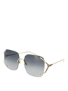 Gucci Gold-tone Square Sunglasses With Grey Lenses In Gold