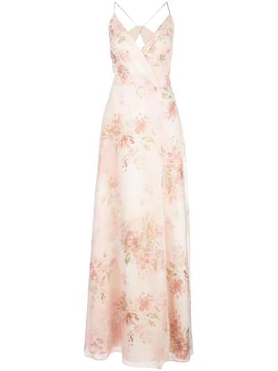 Marchesa Notte Bridesmaids Floral Gown In Pink