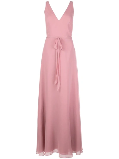 Marchesa Notte Tie Waist Bridesmaid Dress In Pink