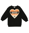 GUCCI LOGO COTTON JERSEY SWEATSHIRT,P00498904