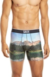 Saxx Volt Graphic Print 3d Slim Fit Boxer Briefs In Grizzly Mountain