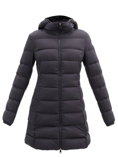 Moncler Talev Long Leather-trim Puffer Coat In 5