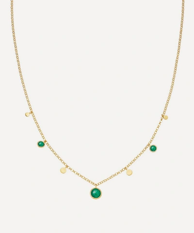 Astley Clarke Gold Plated Vermeil Silver Stilla Droplet Green Onyx Pendant Necklace