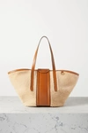 CHLOÉ FREDY MEDIUM LEATHER-TRIMMED SHEARLING TOTE