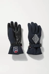 CHLOÉ + FUSALP EMBROIDERED SHELL AND LEATHER SKI GLOVES