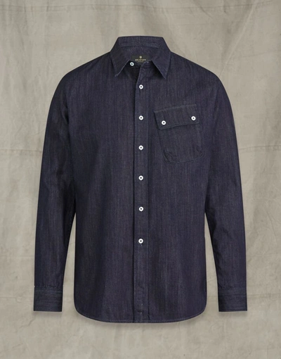 Belstaff Pitch Indigo Denim Shirt In Blue