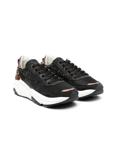 Philippe Model Teen Eze Mondial Panelled Trainers In Black