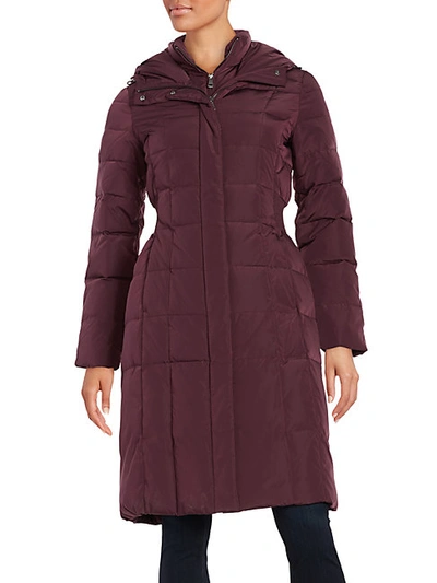 Cole Haan Womens Down Winter Puffer Coat In Red