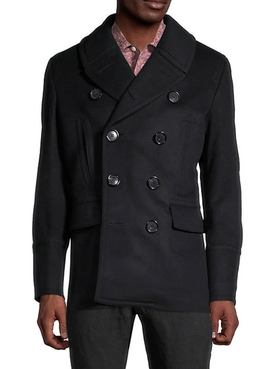 Burberry Double-breasted Wool & Cashmere-blend Jacket In Black