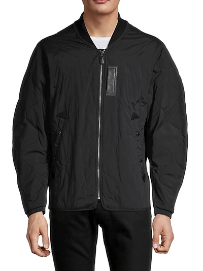 Burberry Quilted Bomber Jacket In Black