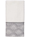 AVANTI DECO SHELLS BORDERED COTTON FINGERTIP TOWEL, 11" X 18"