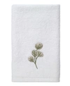 Avanti Ombre Leaves Fingertip Towel Bedding In White