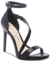 Jessica Simpson Rayli Asymetric Dress Sandals Women's Shoes In Black Shimmer