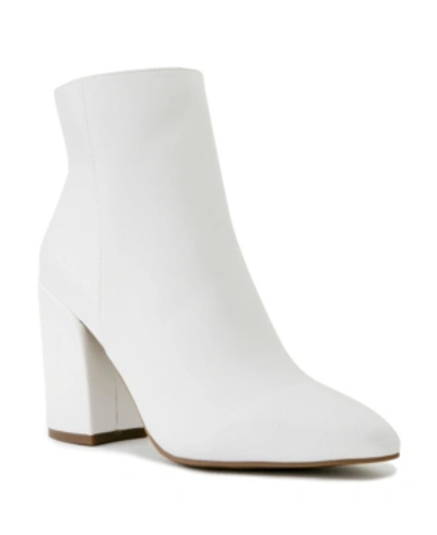Sugar Element Womens Faux Leather Ankle Booties In White