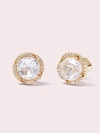 Kate Spade That Sparkle Pavé Round Large Studs In Clear/gold