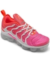 Nike Women's Air Vapormax Plus Running Sneakers From Finish Line In Platinum Tint, Flash Crims