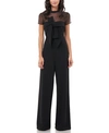 Js Collections Illusion-yoke Twist-front Jumpsuit In Black