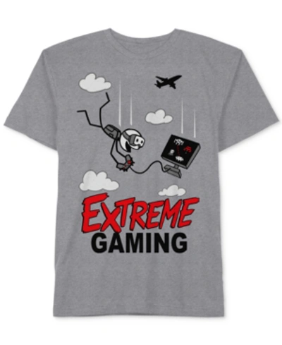Jem Kids' Video Game-print Crewneck Graphic T-shirt, Big Boys In Heather Grey