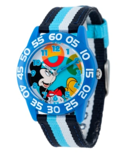 Ewatchfactory Kids' Disney Mickey Mouse Boys' Blue Plastic Time Teacher Watch In Multi