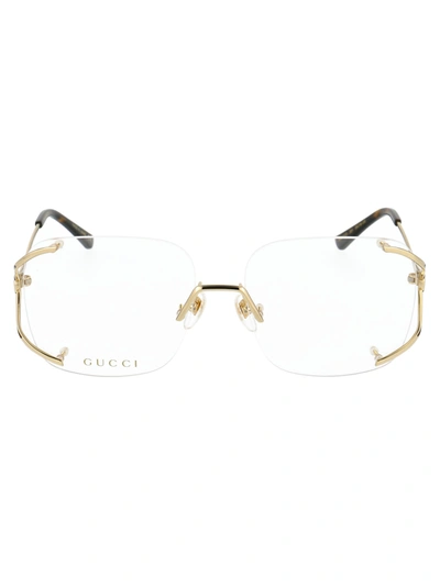 Gucci Gg0652o Glasses In 001 Gold Gold Transparent