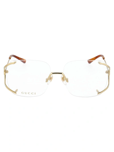 Gucci Gg0652o Glasses In 002 Gold Gold Transparent