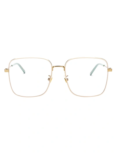 Gucci Gg0445o Glasses In 004 Gold Gold Transparent